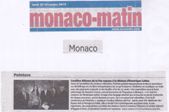 Monaco matin - "Carolina Alfonso expose à la Maison dAmerique Latine", lundi 27 décembre 2010.